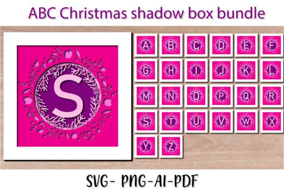 ABC Christmas 3D Layered Shadow Box β Festive 3D SVG for Real Craft Projects