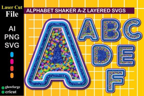 Alphabet Shaker A-Z Cake Topper SVG: A 3D Design for Playful Editorial Visuals