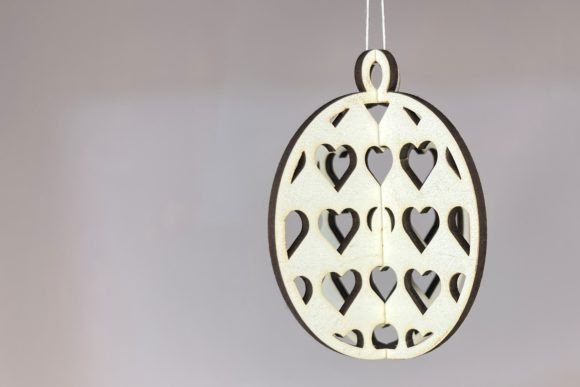 Christmas Bauble – Hearts Pattern 3D SVG for Festive Crafting