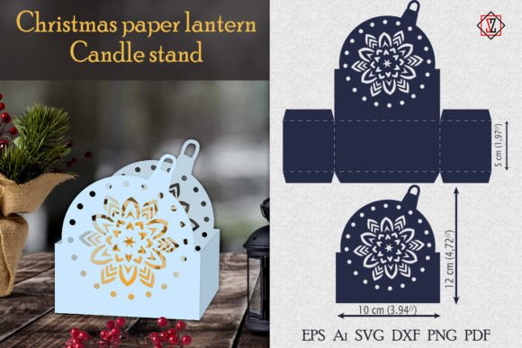 Christmas Candlestick Stencil3 Paper Cut: A 3D SVG with Holiday Charm for Creative Projects