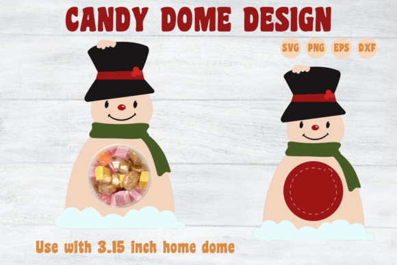 Christmas Candy Dome Ornaments Snowman 3D SVG for Festive Editorial Design