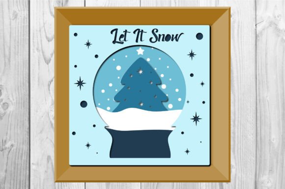 Christmas Globe Shadow Box SVG: Festive 3D SVG for Holiday Craft Projects