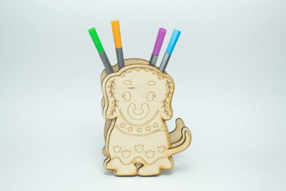 Dog Pen Holder: 3D SVG for Animal-Themed Branding