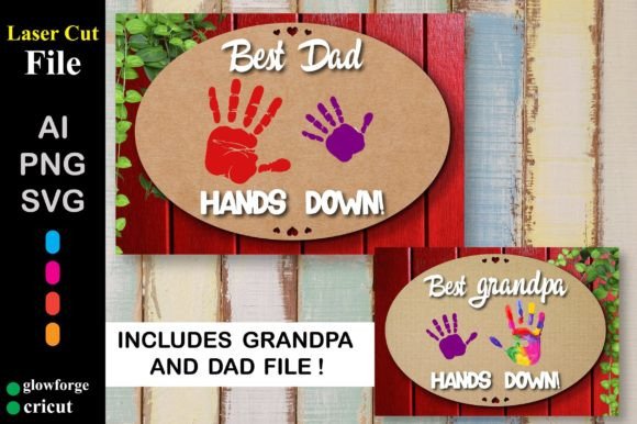 Father s Day Best Dad Handprint Art SVG