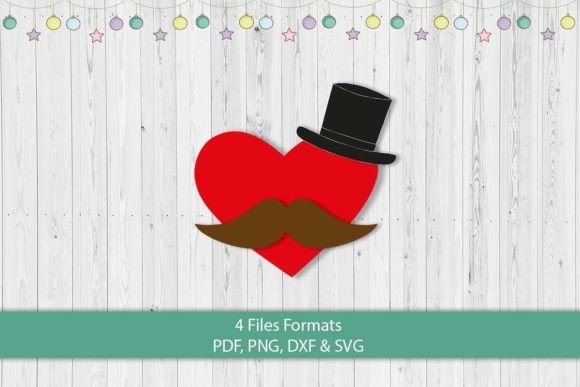 Gentleman Heart 3D SVG Cut File for Craft & Commercial Design