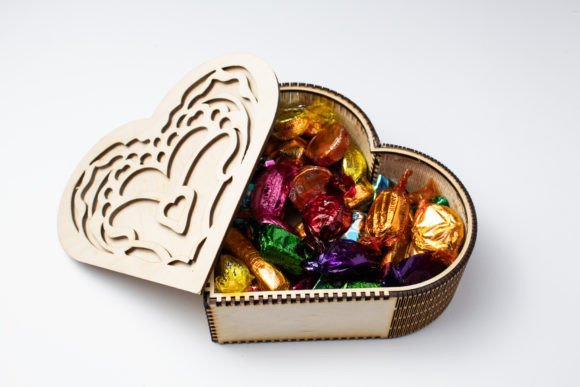 Heart-Shaped Chocolate Box – Hearts: A 3D SVG Design for Holiday Branding