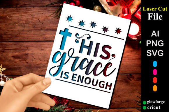 His Grace is Enough Christmas Card 3D SVG: Festive Design for Seasonal Branding
