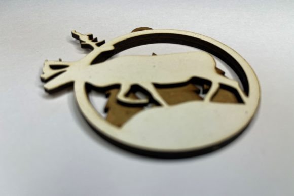 Layered Christmas Bauble – Reindeer & Spruce Trees