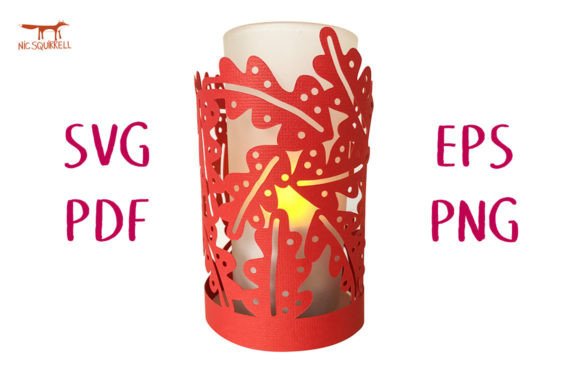 Oak Leaves Papercut Lantern 3D SVG Shapes File