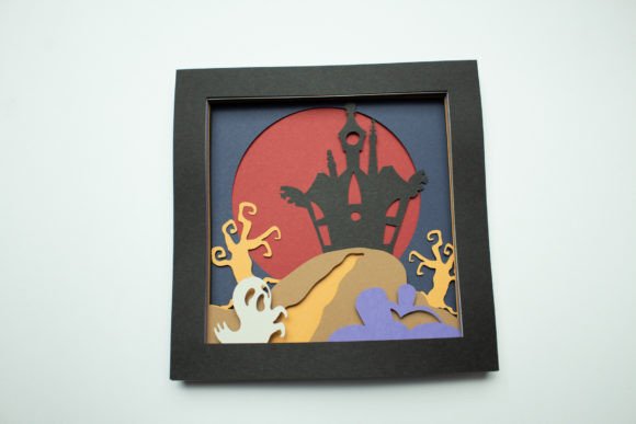 Spooky House Shadow Box: 3D SVG for Halloween Branding