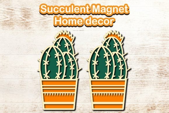 Succulent Home Decor Magnet SVG: A 3D Ornament for Crafters & Etsy Sellers