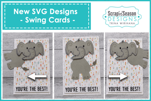 Swing Card - Elephant: A 3D SVG Shape That Brings Playful Elegance to Client Design Projects