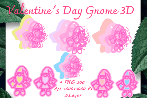 Valentine's Day Gnome 3D: Festive 3D SVG Shape for Seasonal Branding