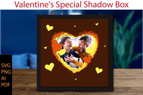 Valentine's Day Shadow Box: A 3D SVG Design for Romantic Branding