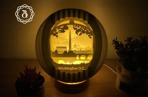 Washington D.C. Sphere Popup 18x18cm β A 3D SVG Shape with Dimensional Design Potential